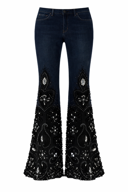 Embroidered Flared Jeans