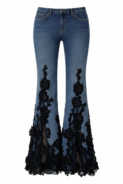 Embroidered Flared Jeans