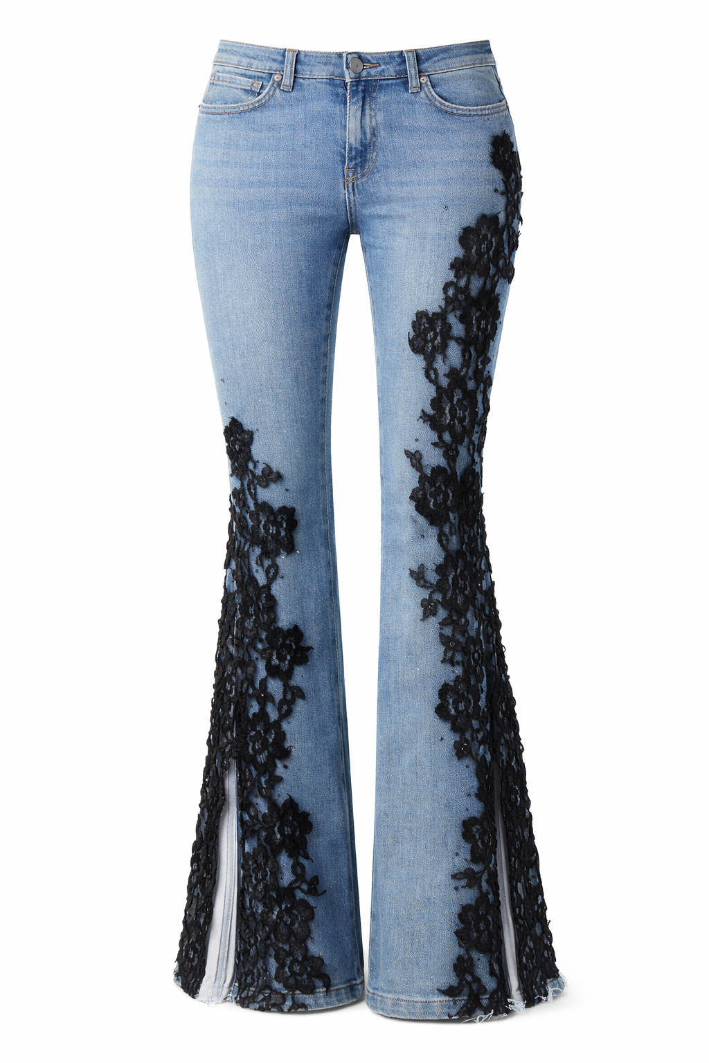 Embroidered Flared Jeans